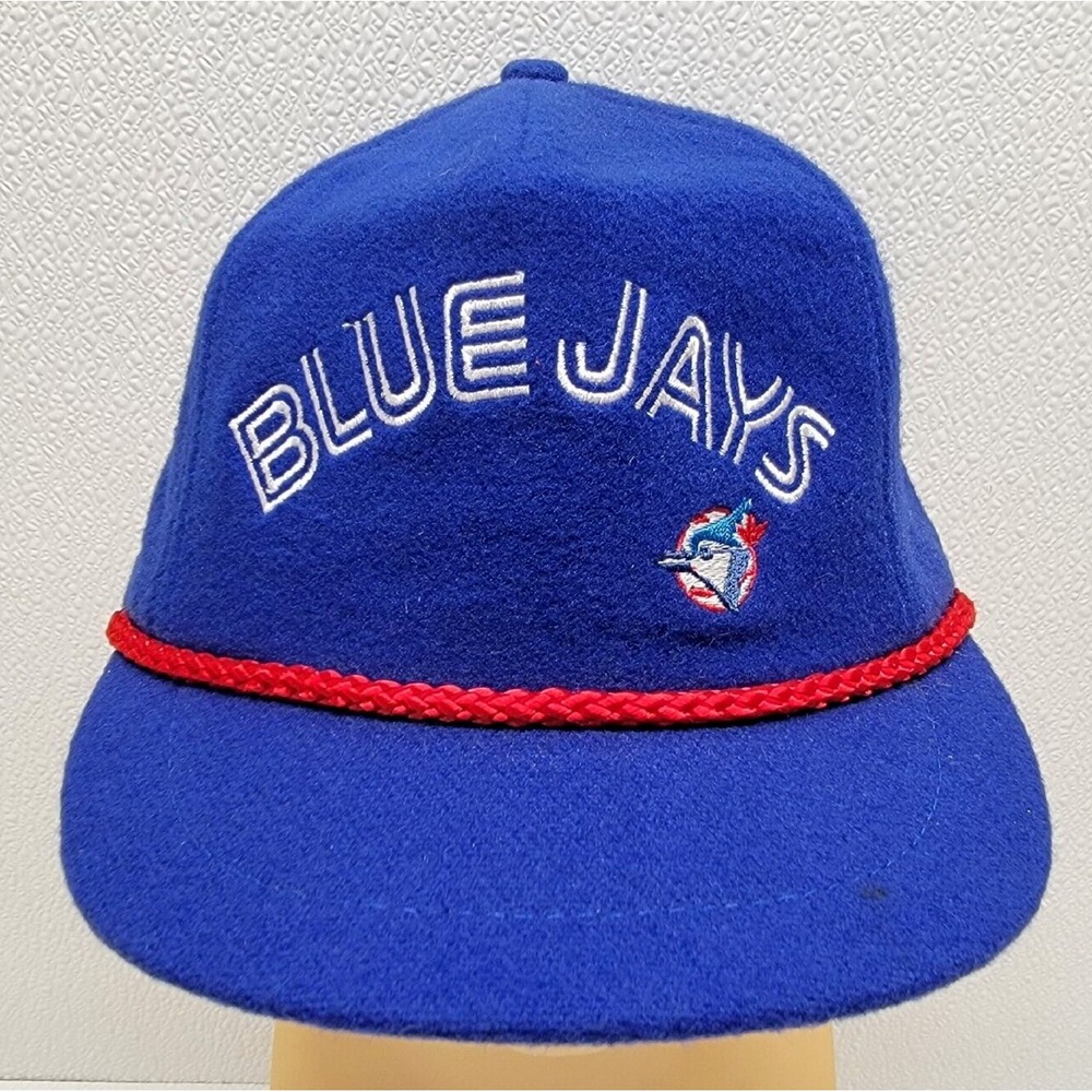 Vintage Toronto Blue Jays Wool Hat Red Rope Universal Industries MLB Strapback